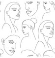 seamless pattern continuous line art vector image vector image