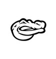 alligator or gator head side view mascot black vector image vector image