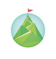 flag on the mountain peak vector image