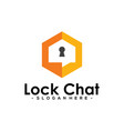lock chat logo template design security vector image vector image