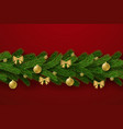 merry christmas garland isolated red background vector image