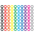 set of colorful metal chains vector image