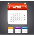 calendar april vector image