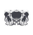 abstract dotwork grunge horror skull vector image