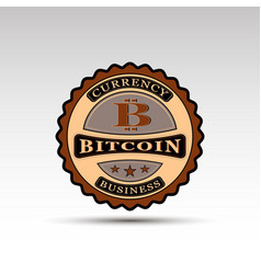 Retro badge with bit coin symbol Royalty Free Vector Image