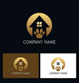 house pet dog gold logo vector image
