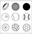 sports balls over white background vector image