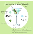 martini cocktail receipt poster vector image vector image