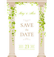 wedding invitation card with arch vintage vector image vector image
