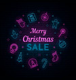 christmas and new year neon vector image