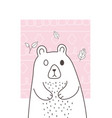 cute animals sketch wildlife cartoon adorable bear vector image