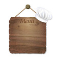 wooden sing with cook cap vector image