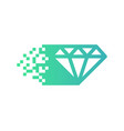 pixel diamond logo icon design vector image