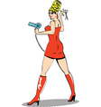 salon girl with hairdryer vector image vector image