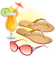 beach accessories vector image vector image
