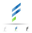 blue and green glossy abstract logo icon vector image vector image