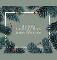 christmas tree fir greeting card great vector image