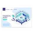 financial audit landing page isometric vector image vector image