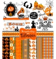 halloween scrapbook collection vector image