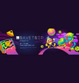 psychedelic rave trip party banner template vector image