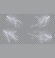 set of lightnings magic and bright lighting vector image