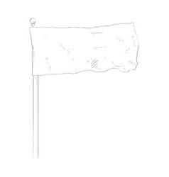 Cartoon red waving triangle flag Royalty Free Vector Image