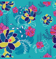 colorful hand drawn floral seamless background vector image