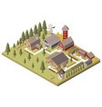 farm buildings isometric vector image