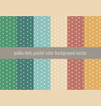 set of polka dots pattern on pastels green vector image