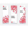vertical heart social media banner set vector image vector image