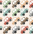 vintage background with cartoon cars vector image vector image