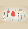 blood analysis concept with team doctor and nurse vector image