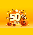 halloween special 50 off sale banner promotion vector image vector image