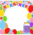 happy birthday greeting card with a cute cartoon vector image