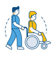 rehabilitation and recovery man in wheelchair vector image