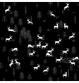 forest life deers seamless pattern black vector image vector image