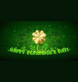 happy st patricks day neon green background vector image vector image