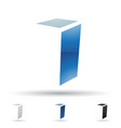 blue abstract glossy logo icon of letter i vector image vector image