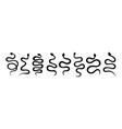 set of black snake silhouettes dark hand drawn vector image vector image