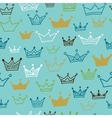 crowns seamless pattern on blue background vector image