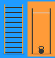 flat design elements for gym and fitness vector image vector image