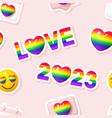 seamless pattern for pride month 2023 vector image
