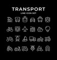 set line icons transport vector image vector image