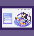 brand building isometric concept vector image