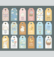 collection easter tags with rabbits vector image