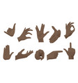 flat style set various black african vector image vector image