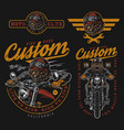 motorcycle vintage colorful badges vector image