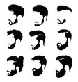set of hairstyles for men collection black vector image