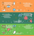 thin line art human organs web banner vector image