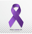 world cancer day concept lavender ribbon vector image
